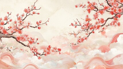 Captivating plum blossom festival china gigapixel art cultural landscape aerial view vibrant chinese design