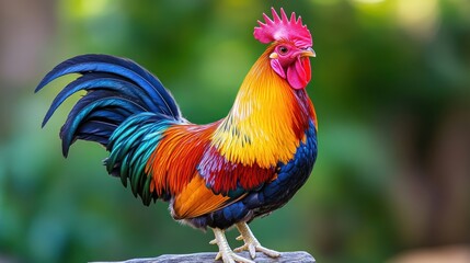 Fototapeta premium Colorful Rooster in Natural Setting
