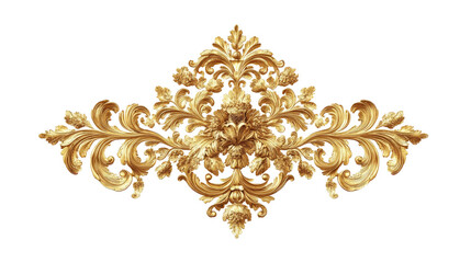 a gold wall hanging with a floral design Cutout and isolated and transparent background image