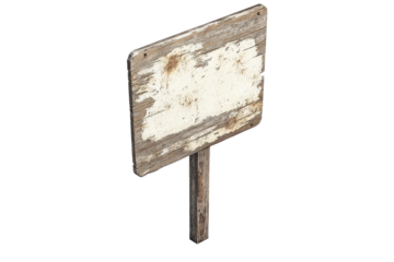 a wooden sign with a white background Cutout and isolated and transparent background image