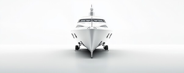 Stylish yacht on a minimalist background.