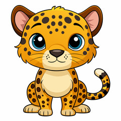 cute leopard vector cartoon illustration © Sonda