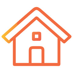 Modern Home Icon Set with Simple House Symbol in Flat and Outline Styles