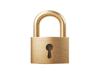 Naklejka premium Gold padlock with keyhole on black background, cut out
