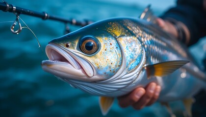Fototapeta premium fish in the hand of a fisherman