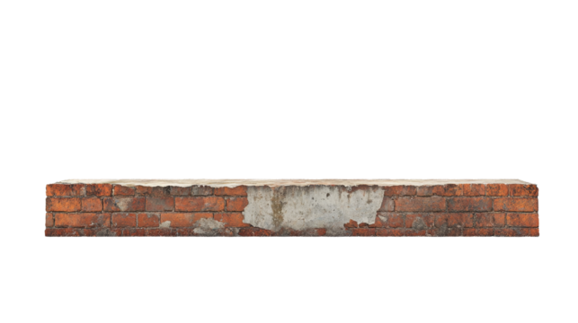 a brick wall with a white background Cutout and isolated and transparent background image