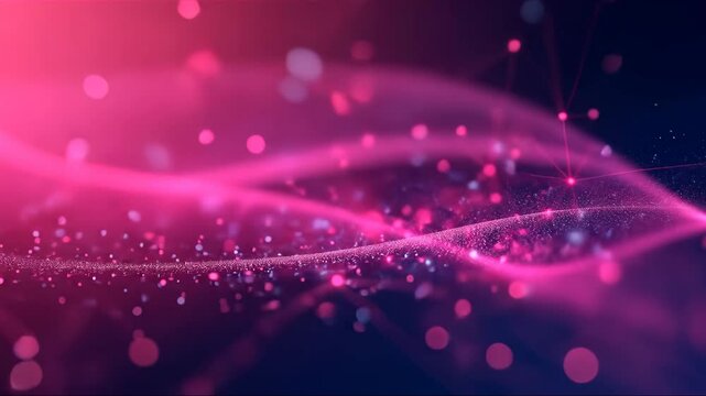 Pink and blue background with a purple line that is in the middle of the background. The background is filled with many small dots
