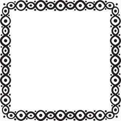 Square border with circles and dots. Vector illustration made with lines and dots creating a square border