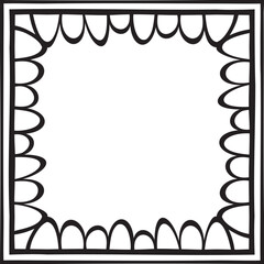 Square border with curved lines within a line. Vector illustration made with lines creating a square border