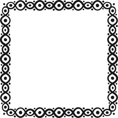 Square border with circles and dots. Vector illustration made with lines and dots creating a square border