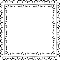 Square border with curved lines around a frame. Vector illustration made with lines creating a square border
