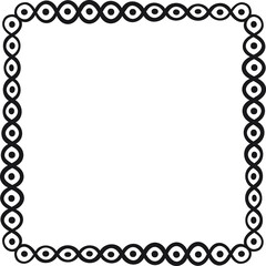 Square border with dots inside a wavy line. Vector illustration made with lines and dots creating a square border