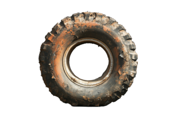 a tire with a hole in the center Cutout and isolated and transparent background image