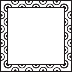 Square border with small semicircles inside a line. Vector illustration made with lines and semicircles creating a square border
