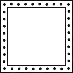 Square border with small dots inside a line. Vector illustration made with lines and dots creating a square border
