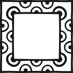 Square border with semicircles inside a line. Vector illustration made with lines and semicircles creating a square border