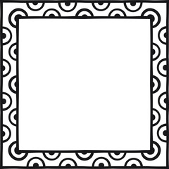 Square border with small semicircles inside a line. Vector illustration made with lines and semicircles creating a square border