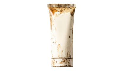 a white tube with a brown substance on it Cutout and isolated and transparent background image