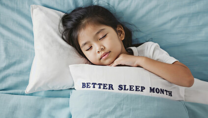 A serene bedroom scene promoting better sleep, featuring soft lighting, comfortable bedding, and a calming atmosphere for relaxation during Better Sleep Month