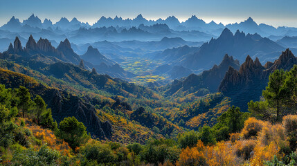 Fototapeta premium Autumn mountain vista