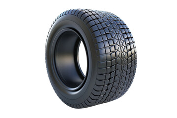 Obraz premium A single car tyre in motion with deep grooves
