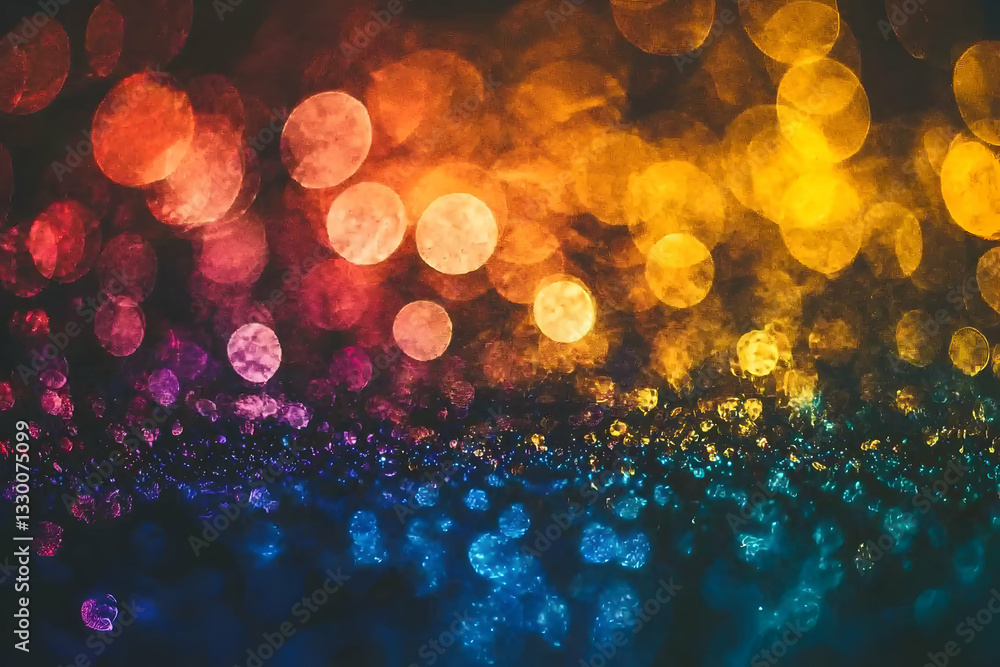 Aufkleber abstract glowing bokeh light background with multicolor festive sparkles
