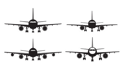 plane silhouette on a white background, vector illustration,airplane vector,aeroplane vector © Sabbir Hossain