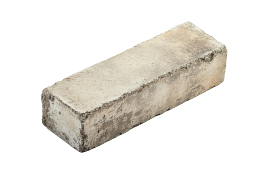 a block of cement on a white background Cutout and isolated and transparent background image