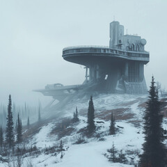 Abandoned Soviet Brutalist Structure