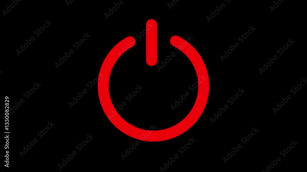 Poster power button symbolizing turning power on or off for apps and websites, shutdown, startup