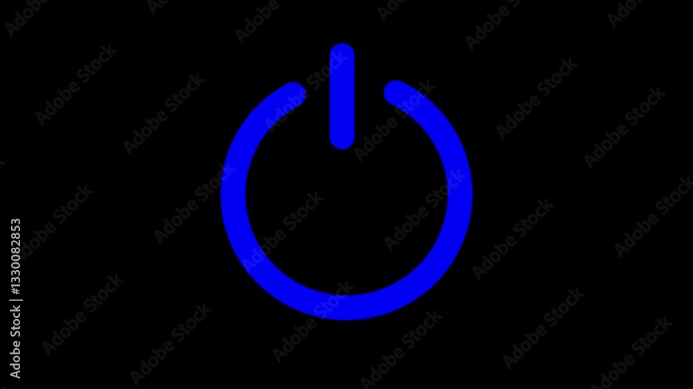 Poster power button symbolizing turning power on or off for apps and websites, shutdown, startup