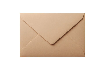 Brown paper envelope with flap and seal for mailing documents, cut out