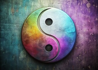 Serene Yin Yang Symbol: Soft Gradient Design, Balance Concept Stock Photo