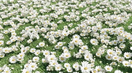 A field of daisies.  Vibrant,  summery