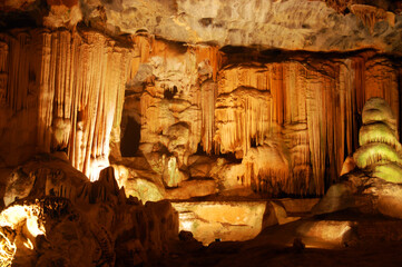 Geological formations photographed in the Cangoo caves in South Africa