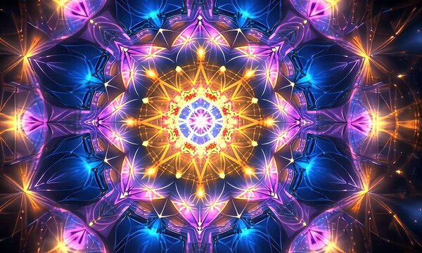 Colorful symmetrical mandala design
