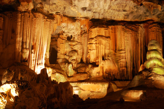 Geological formations photographed in the Cangoo caves in South Africa