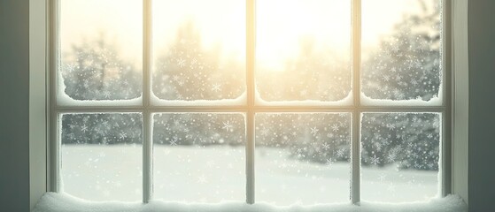 Winter Wonderland View from Window Pane
