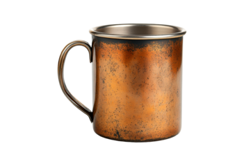 Stainless steel mug isolated on transparent background