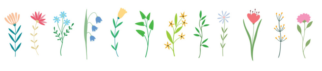 Hand-drawn botanical elements, blooming flowers, leaves, and nature-inspired decorative illustrations. Perfect for prints, textiles, packaging, invitations, and digital art