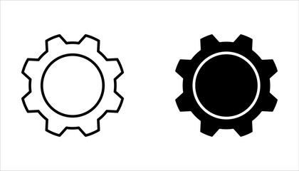 Gear Icon set, Simple flat symbol on white background.