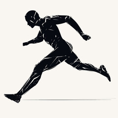 Abstract illustration of a figure lunging forward, 