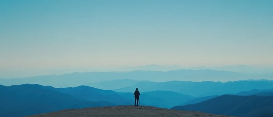 Solitude Amidst the Blue Mountains: A Moment of Tranquility