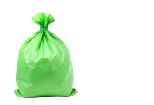 Green Garbage Bag Isolated Transparent Background
