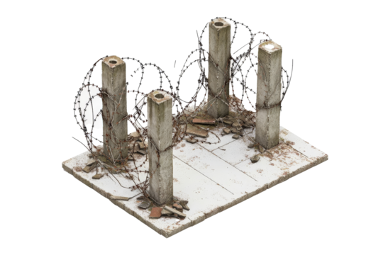 barbed fence 3d model barbed fence by 3d _ model Cutout and isolated and transparent background image