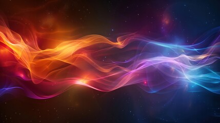 Fototapeta premium Cosmic Nebula: Abstract Waves of Celestial Energy