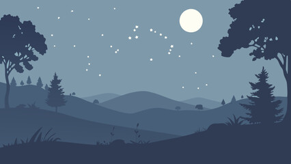 Naklejka premium night sky landscape astronomy vector svg