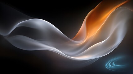 Abstract Orange and Gray Wavy Flowing Design