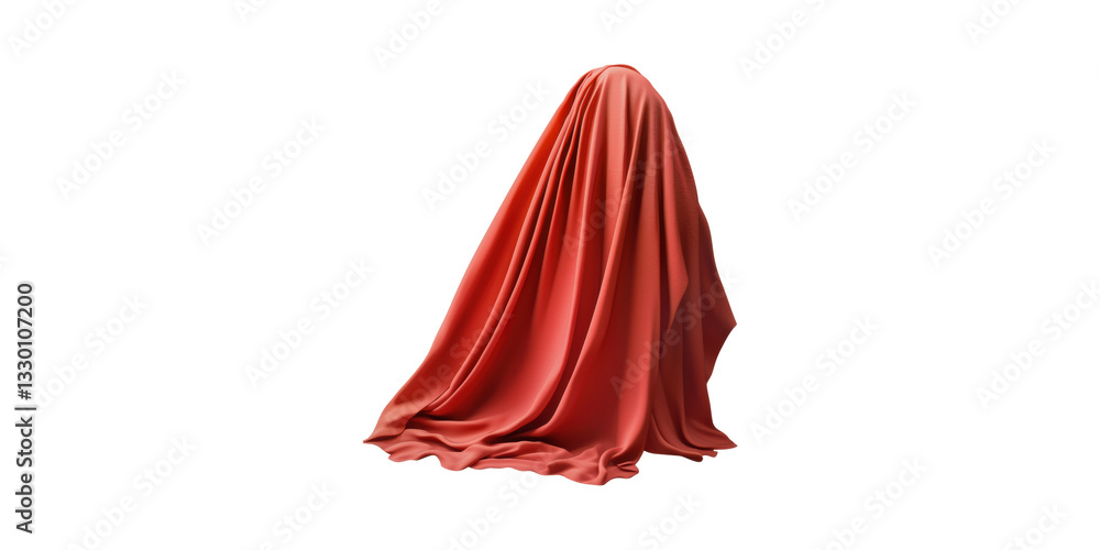 Aufkleber red fabric drape . mysterious and elegant textile display isolated on transparent background