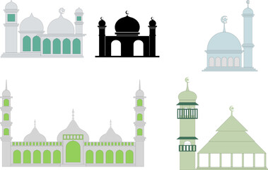 set vector basic shape mosque